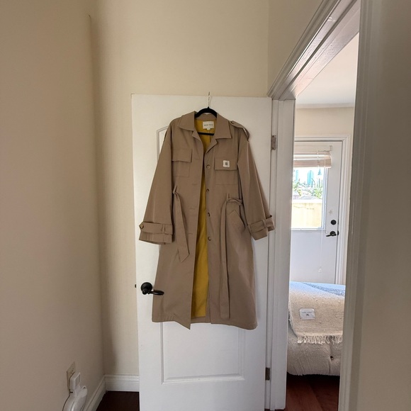 REVOLVE Tan Trench Coat with Yellow Lining - Picture 2 of 2